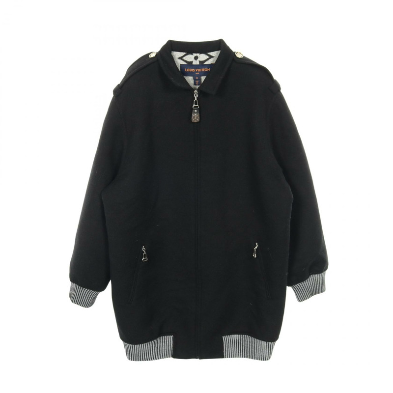 路易威登 Monogram Giant 其他款黑色羊毛大衣，二手女款-0