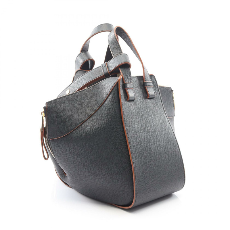 LOEWE Hammock 小號單肩手提斜背包,黑色真皮,二手女款-1