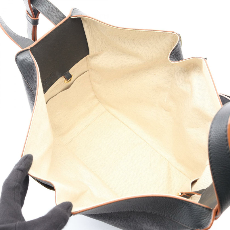 LOEWE Hammock 小號單肩手提斜背包,黑色真皮,二手女款-2