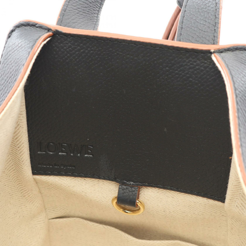 LOEWE Hammock 小號單肩手提斜背包,黑色真皮,二手女款-4