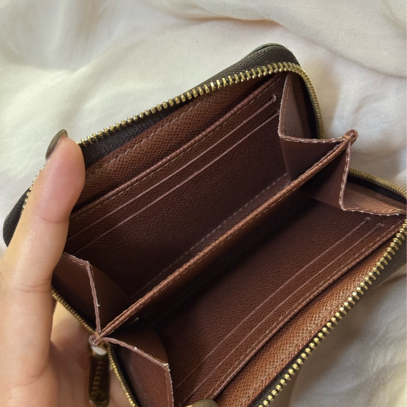 LV老花拉鏈零錢包 ㄇ型零錢包卡夾-0