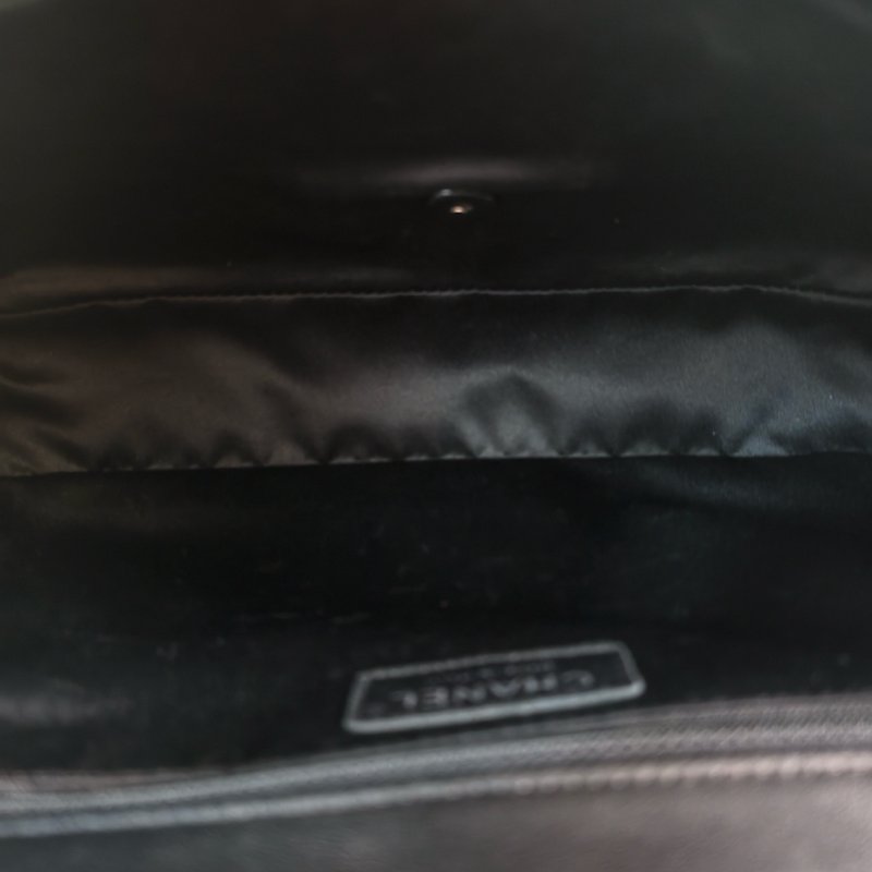 香奈兒/Chanel 羊皮CF中號黑銀腋下鏈條包-9