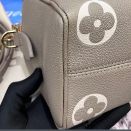 近新品 路易威登/Louis Vuitton 全皮大象灰Speedy20印花手提斜背包 芯片款-8