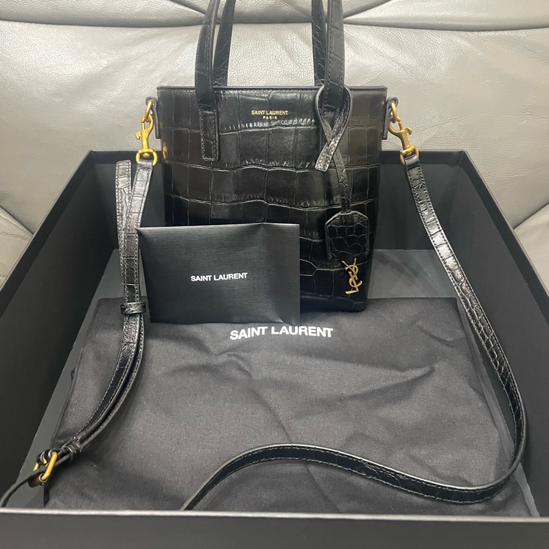 YSL鱷魚紋MINI托特包～-7