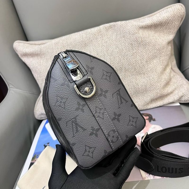 芯片款 路易威登/Louis Vuitton Keepall27黑武士黑花手提肩背包-3