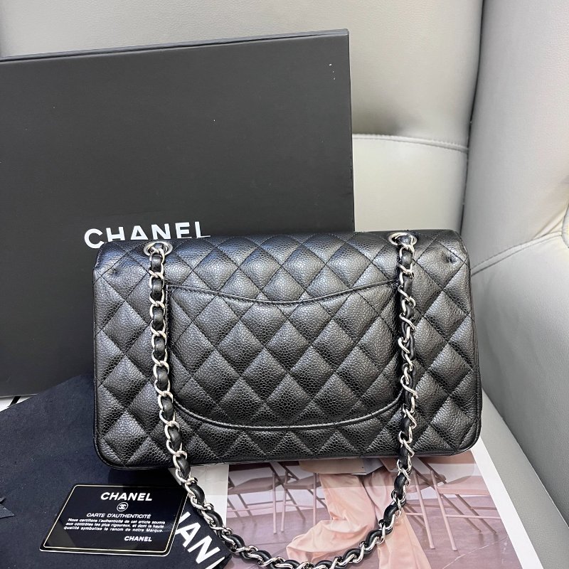 閒置新 香奈兒/Chanel  黑銀CF中號鏈條包-1