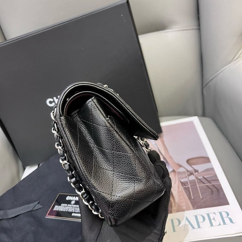 閒置新 香奈兒/Chanel  黑銀CF中號鏈條包-2