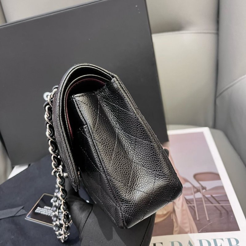 閒置新 香奈兒/Chanel  黑銀CF中號鏈條包-3