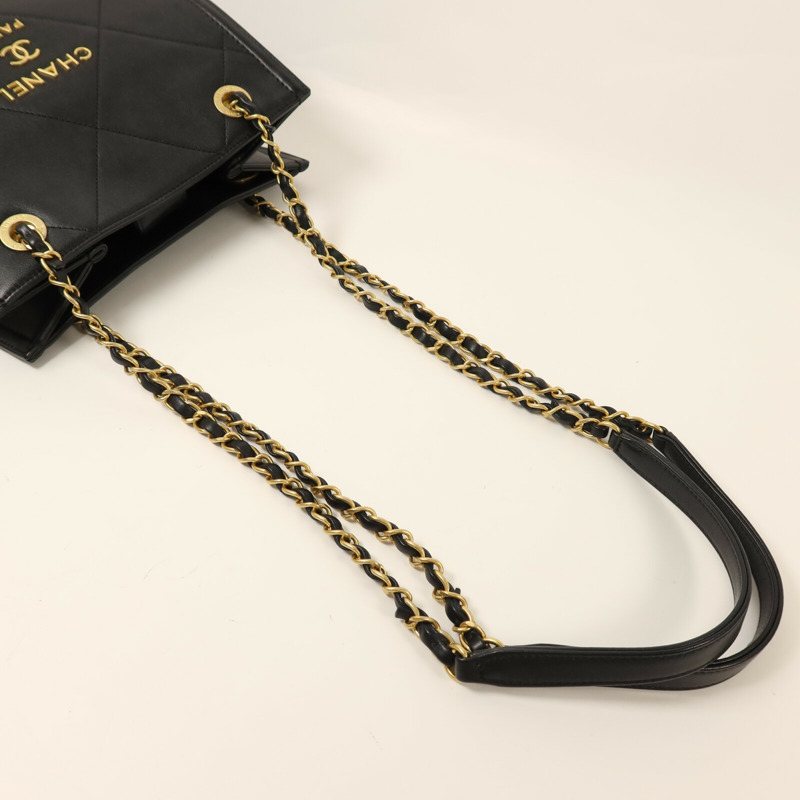 CHANEL 牛皮皮革Matelasse金扣鏈帶肩背袋-7