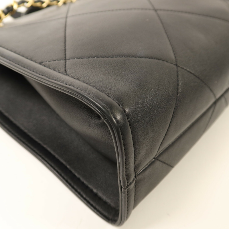 CHANEL 牛皮皮革Matelasse金扣鏈帶肩背袋-12