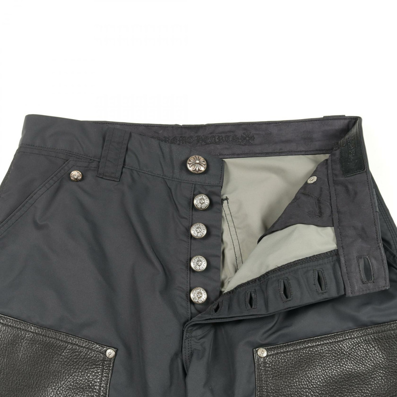 鉻心牌男士皮褲，尼龍材質，海軍藍/黑色，二手。-5