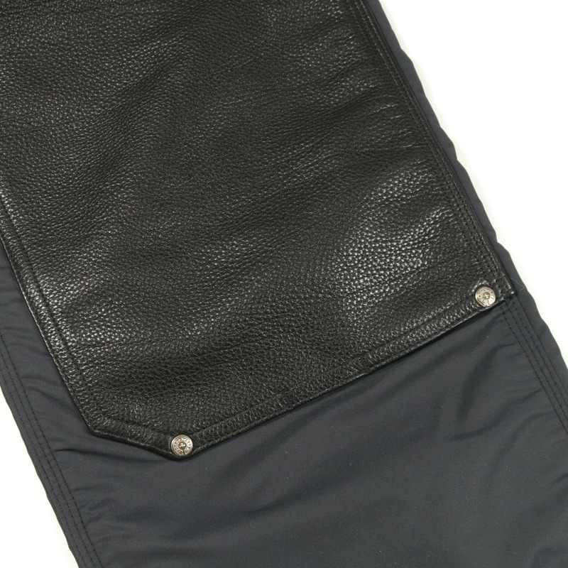 鉻心牌男士皮褲，尼龍材質，海軍藍/黑色，二手。-10