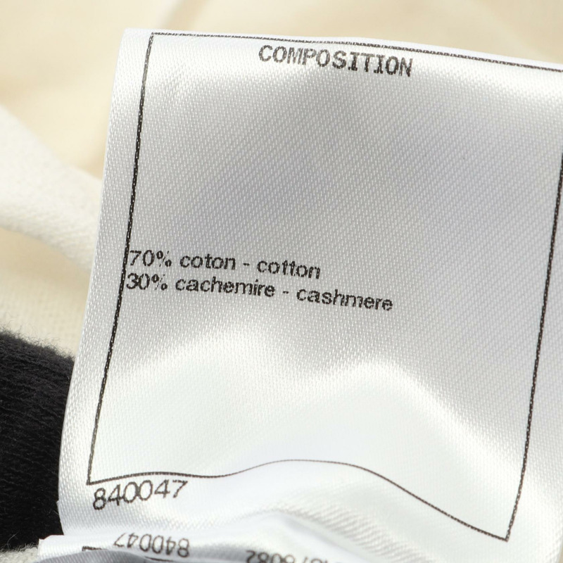 香奈兒 COCO 標誌 T 卹 P62909K48532 棉羊絨混紡 米色 二手 女款 #34-3