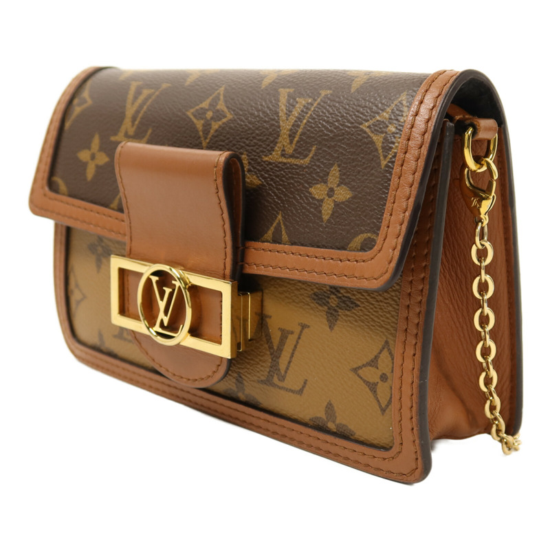 LOUIS VUITTON Monogram Reverse Dauphine金扣鏈帶肩背袋-2