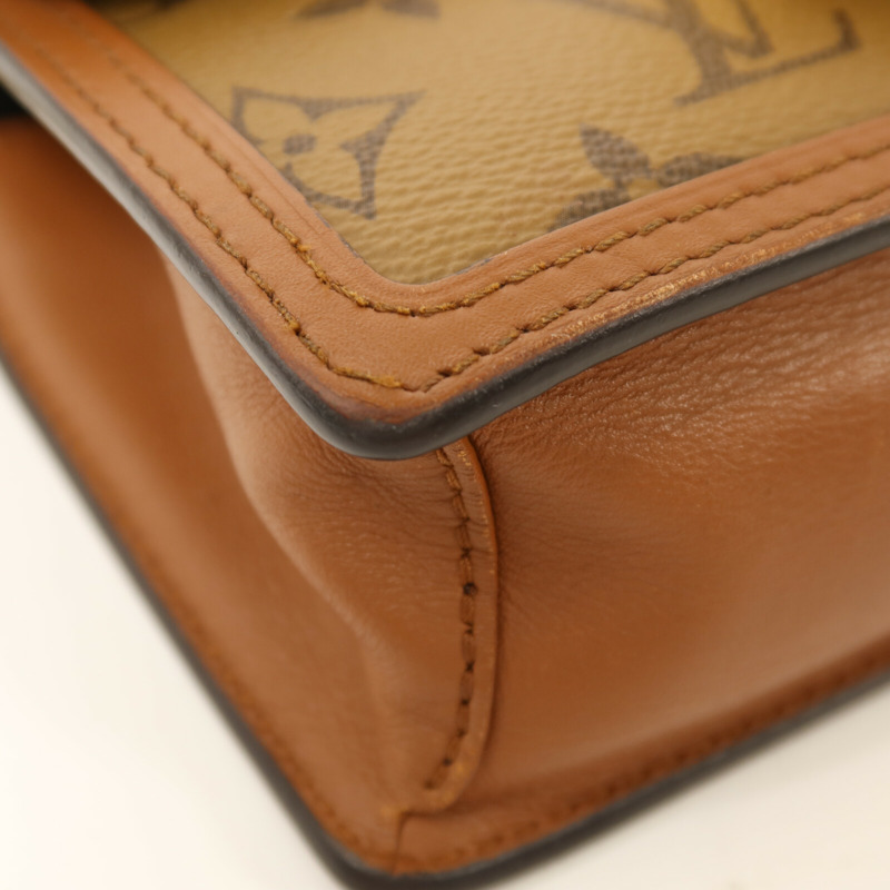 LOUIS VUITTON Monogram Reverse Dauphine金扣鏈帶肩背袋-9