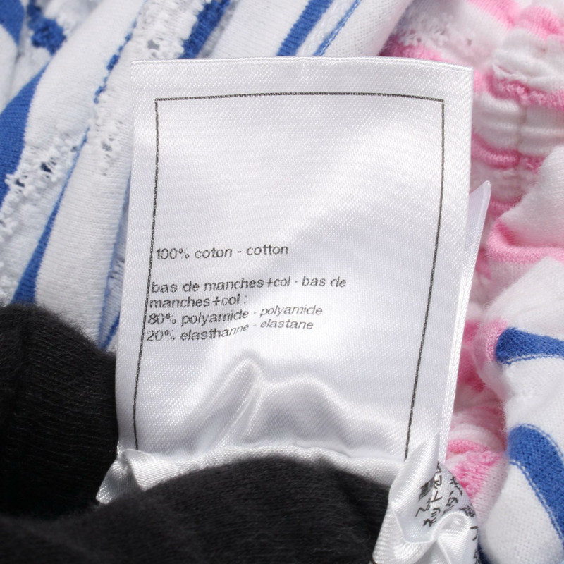 香奈兒 COCO 標誌 T 卹上衣 P77169K11149 純棉 白色 藍色 粉紅 二手 女款 #42-3