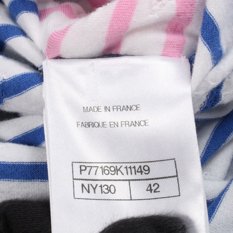 香奈兒 COCO 標誌 T 卹上衣 P77169K11149 純棉 白色 藍色 粉紅 二手 女款 #42-4