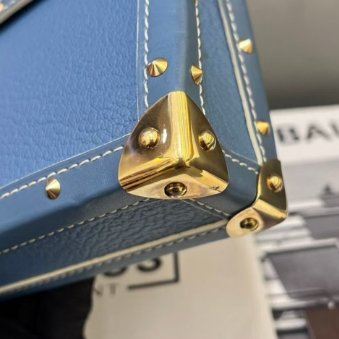 路易威登/Louis Vuitton Suhali蘇哈裡藍色小號山羊皮腋下包-5