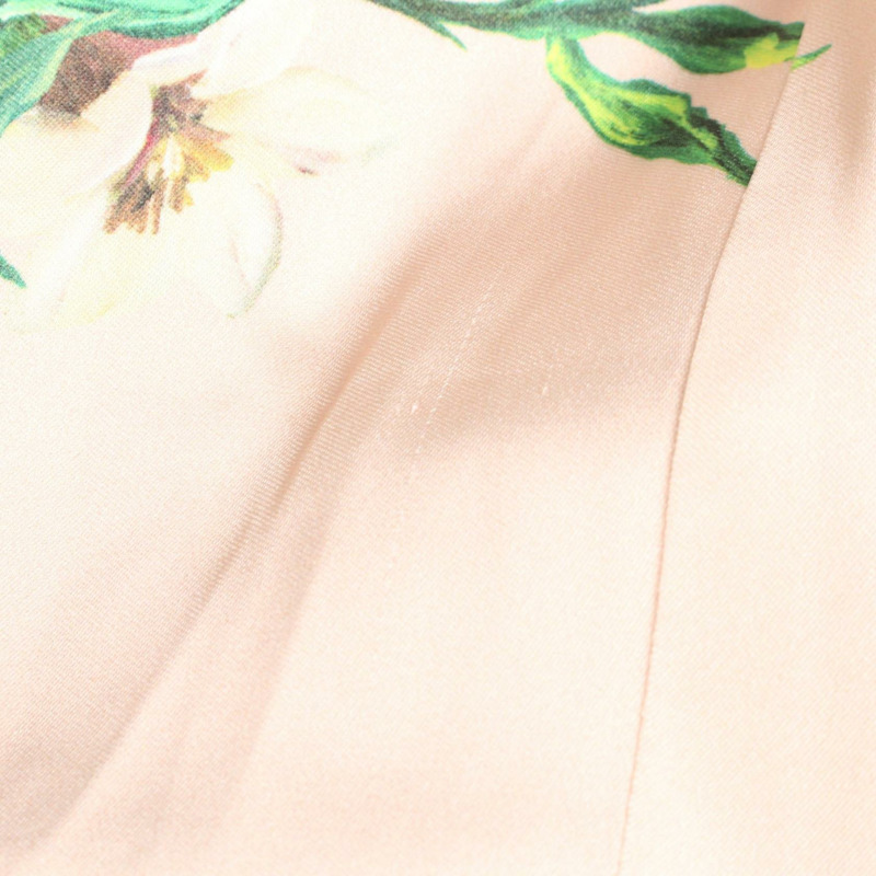 DOLCE & GABBANA 短袖連身裙 #44 人造絲粉色多色花朵圖案 二手女裝-7