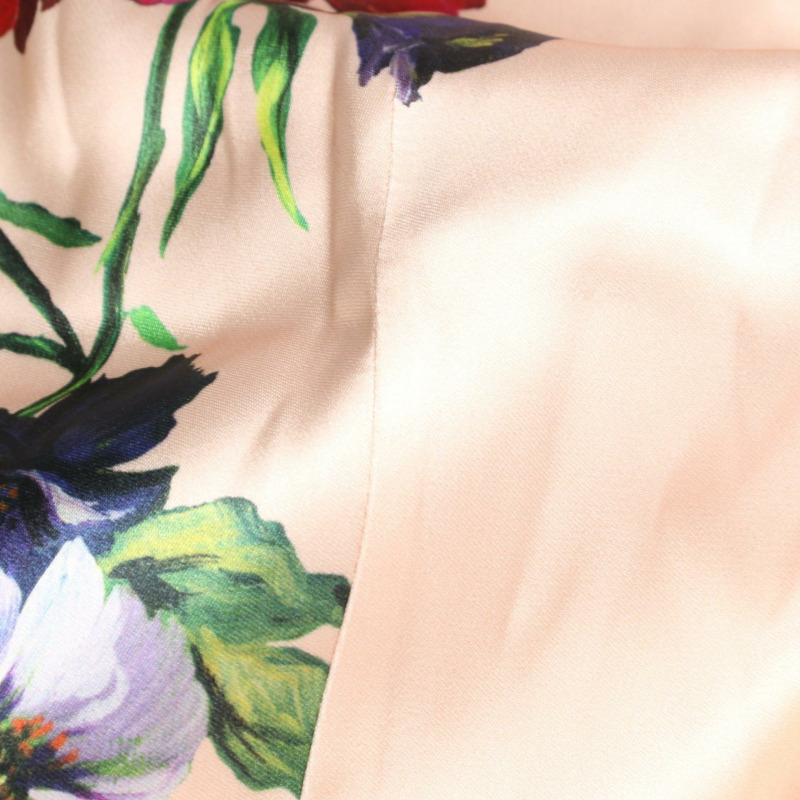 DOLCE & GABBANA 短袖連身裙 #44 人造絲粉色多色花朵圖案 二手女裝-8