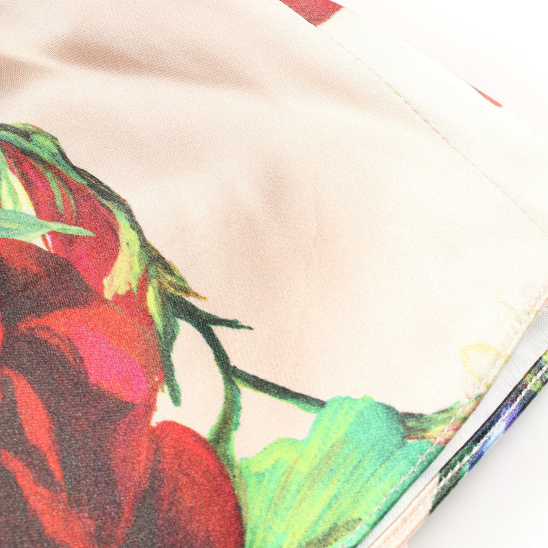 DOLCE & GABBANA 短袖連身裙 #44 人造絲粉色多色花朵圖案 二手女裝-9