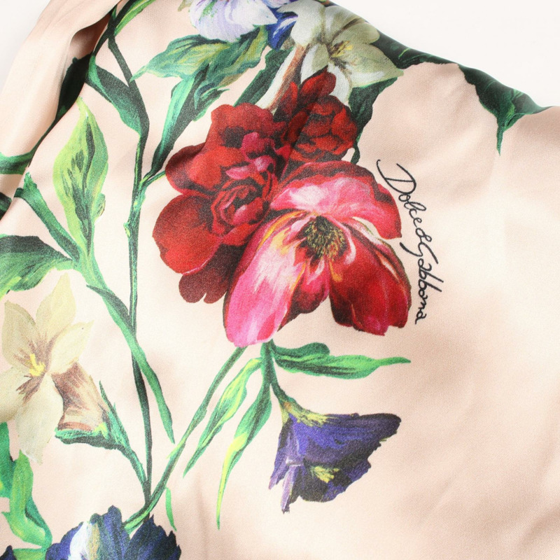 DOLCE & GABBANA 短袖連身裙 #44 人造絲粉色多色花朵圖案 二手女裝-11