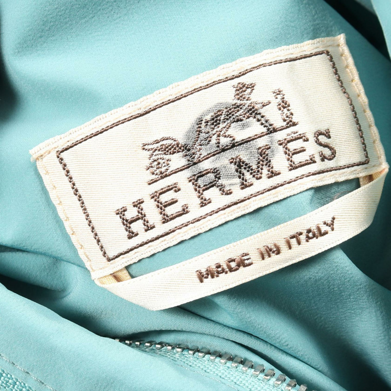 愛馬仕 H 標誌連帽背心，尼龍材質，綠色，二手，男士 48 碼-3