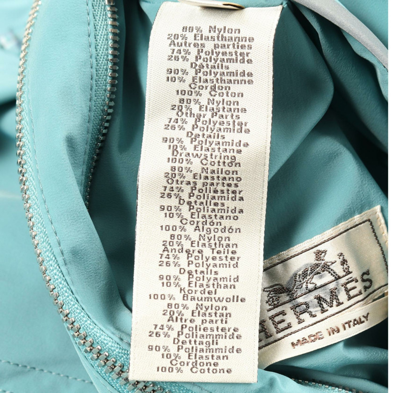 愛馬仕 H 標誌連帽背心，尼龍材質，綠色，二手，男士 48 碼-4