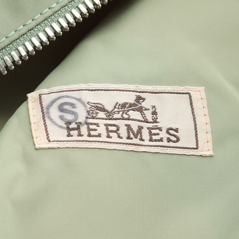 愛馬仕系列紐扣短夾克 其他夾克 尼龍 綠色 二手 男士-2