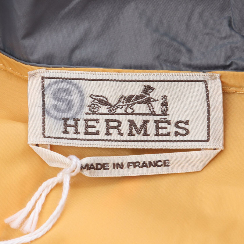 愛馬仕 Sellier 紐帶連帽衫，棉質聚醯胺布料，橘色/灰色，二手男款，50 號-2