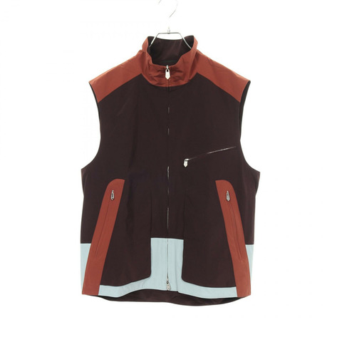 愛馬仕男士尼龍氨綸背心，棕色/藍色，二手，尺寸48