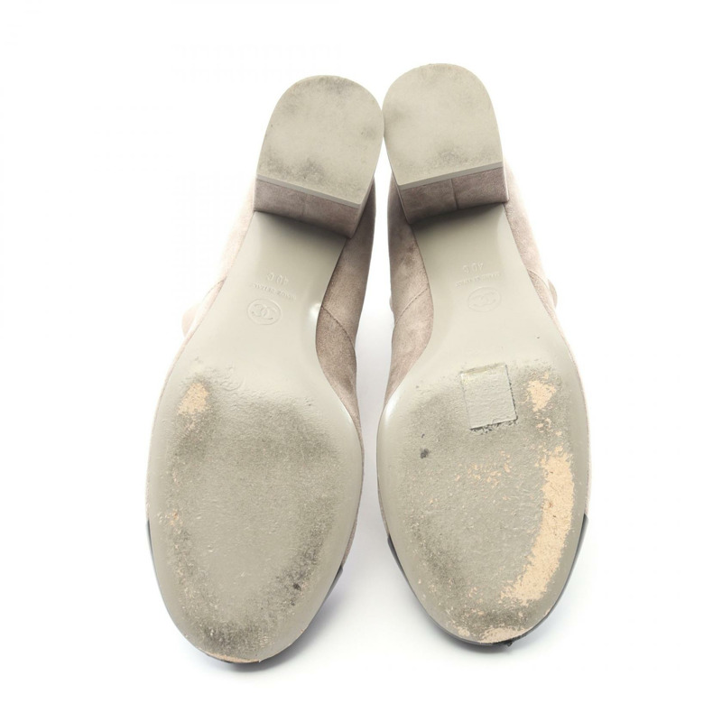 香奈兒 COCO 標誌短靴 #40 G45901 麂皮灰黑色二手 CC-3