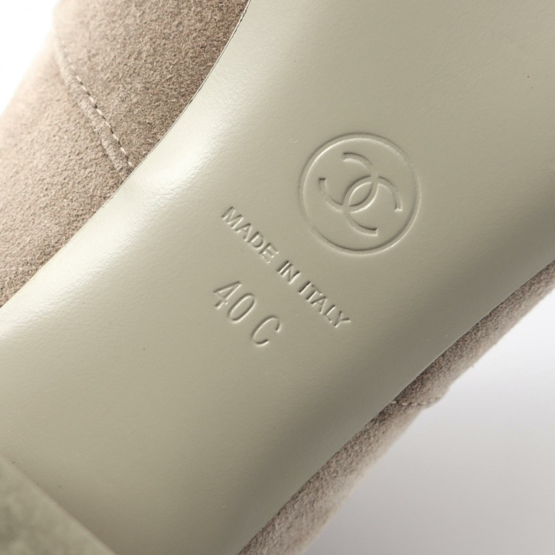 香奈兒 COCO 標誌短靴 #40 G45901 麂皮灰黑色二手 CC-5