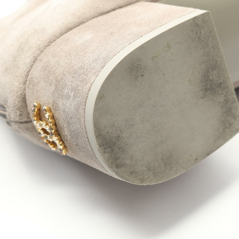 香奈兒 COCO 標誌短靴 #40 G45901 麂皮灰黑色二手 CC-6