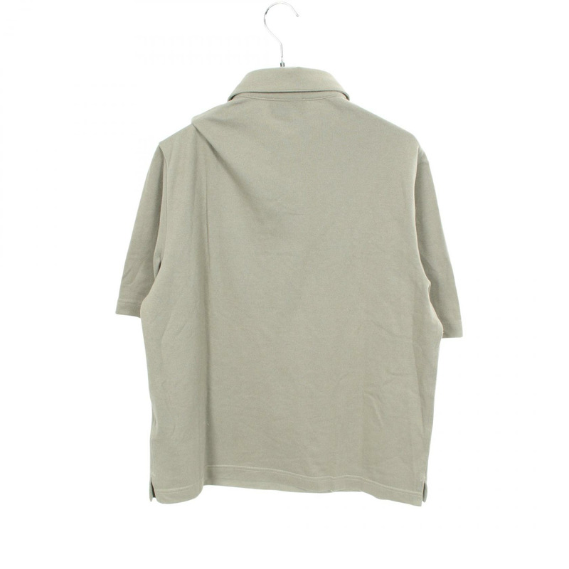 愛馬仕 Polo 衫，棉羊絨混紡，卡其色，二手，男士 S 碼-1