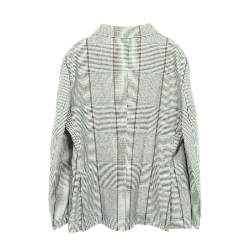 愛馬仕 (HERMES) 男士修身西裝外套 #50，絲羊毛羊絨混紡，灰色、棕色、藍色，二手。-1