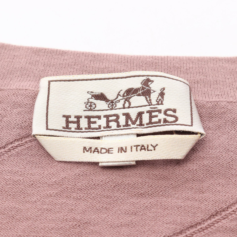愛馬仕男士粉紅棉質針織毛衣，二手，M碼-2