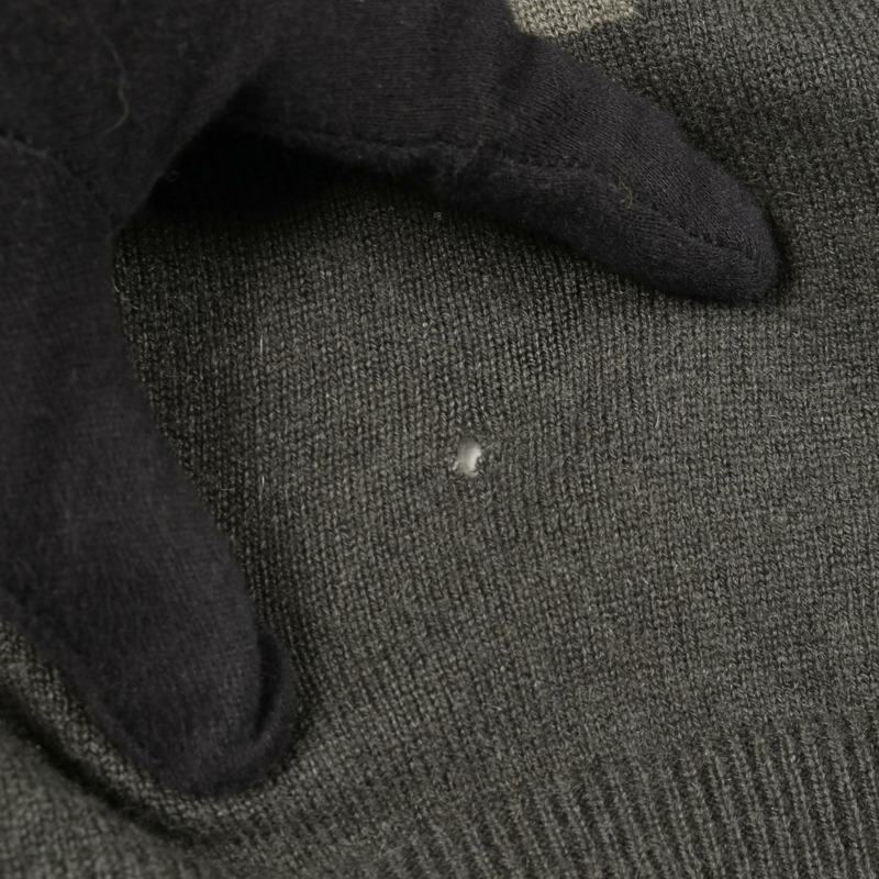 愛馬仕針織羊絨衫 灰色 黑色 白色 白色 #S 二手 男款-4