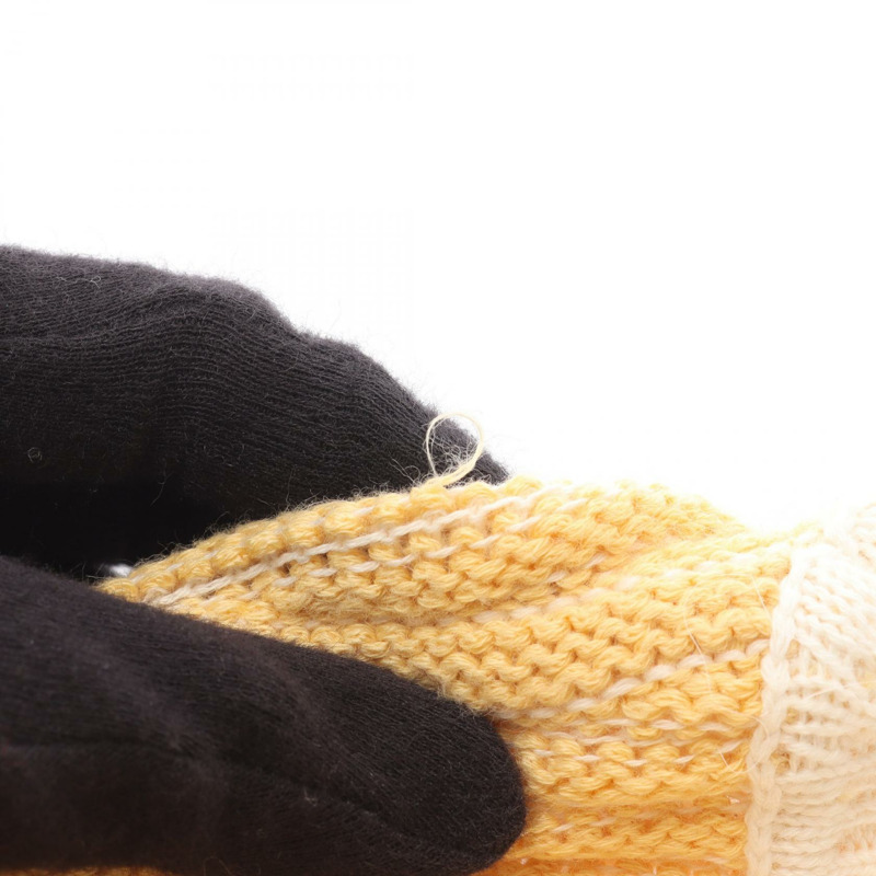 愛馬仕 (HERMES) 針織衫，棉質羊絨混紡，黃白色，二手，女款 M 碼-5