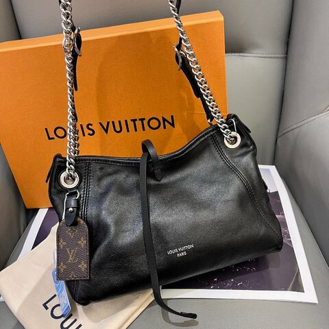 芯片款 路易威登/Louis Vuitton  芯片款Carryall BB黑武士羊皮鏈條包