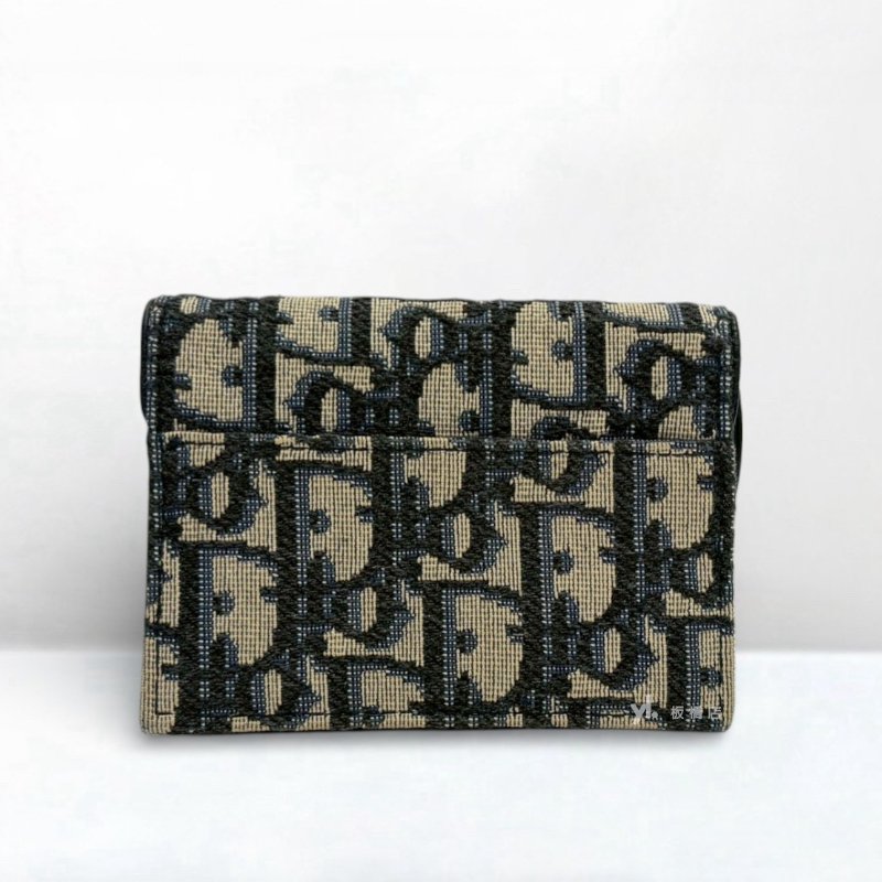 S5290-Dior SaddleBloom藍緹花拼牛皮卡夾S5611CNKO_M928-3