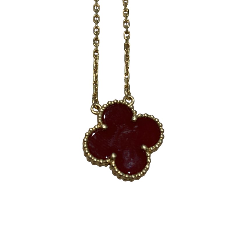 Van Cleef & Arpels 梵克雅寶 VCARD38500 VINTAGE ALHAMBRA 18K 紅玉隨 項鍊 YG-1