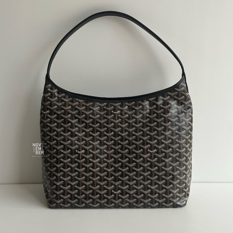 閒置新💚 Goyard 戈雅 Hobo 黑 法鬥&粉色蝴蝶手繪-6