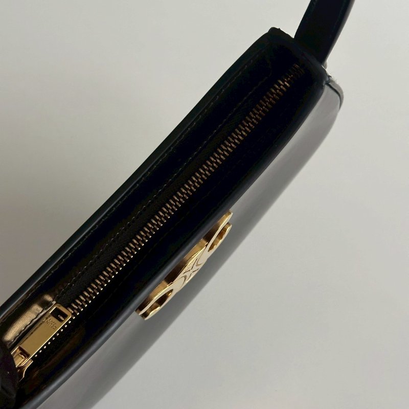 99新🆕 Celine 瑟琳 Tilly Medium 新款凱旋門腋下包 黑金-13