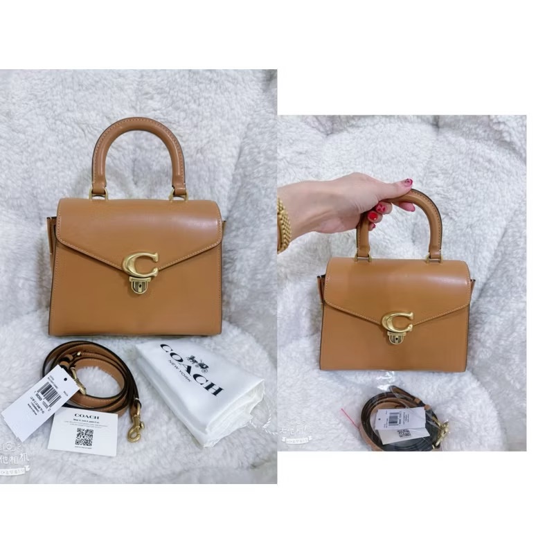 全新COACH SAMMY 24手提肩背包（奶茶色）-0