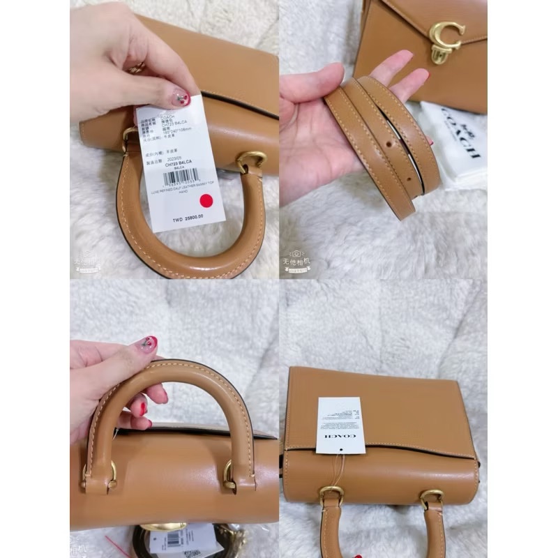 全新COACH SAMMY 24手提肩背包（奶茶色）-3