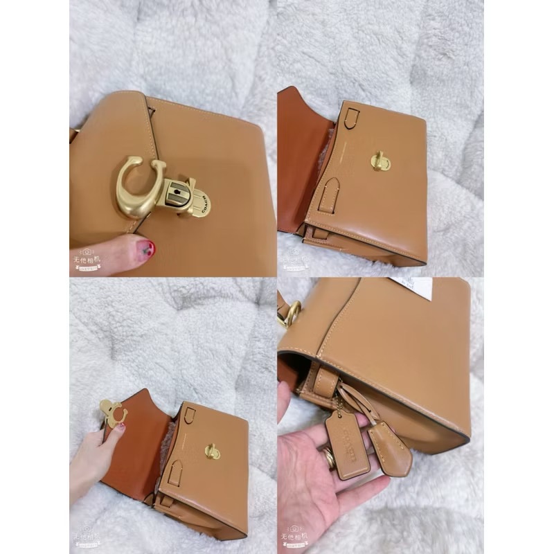 全新COACH SAMMY 24手提肩背包（奶茶色）-5