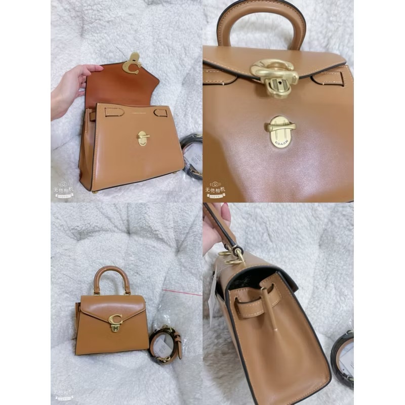 全新COACH SAMMY 24手提肩背包（奶茶色）-6