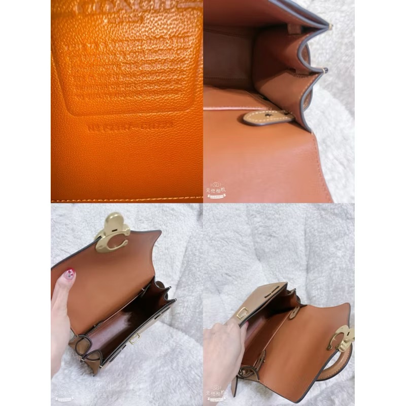 全新COACH SAMMY 24手提肩背包（奶茶色）-7