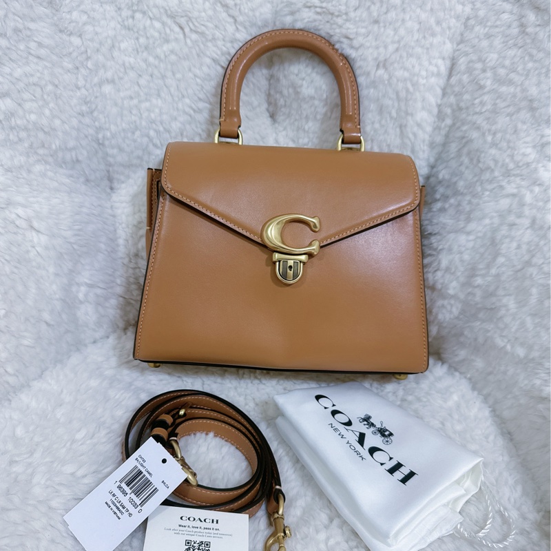 全新COACH SAMMY 24手提肩背包（奶茶色）-10
